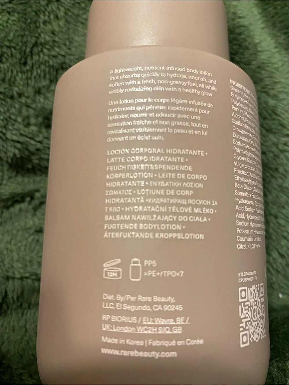 Rare Beauty Hydrating Body Lotion — Soft Blush